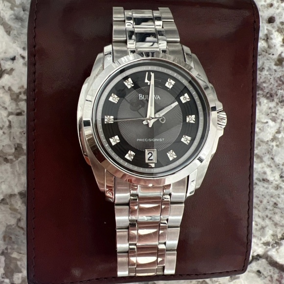 BULOVA Precisionist Longwood Diamond Black Dial Men's Watch - Picture 1 of 4